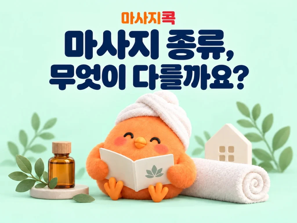 마사지 종류, 무엇이 다를까요? — 마사지콕